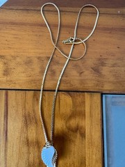 Avon Signed Sea Swirls Sea Shell Sliding Lariat Gold Tone Necklace ~ 30 inches