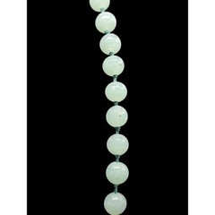 Vintage Les Bernard Signed Jade Bead Necklace Hand Knotted Barrel Clasp 34″