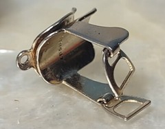 VINTAGE P&N STERLING SILVER 3D TRAIL SADDLE CHARM MOVING STIRRUPS COWBOY WESTERN