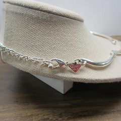 Vintage Cookie Lee Necklace Curved Collar Modern Minimalist Silver Tone 17 Inch