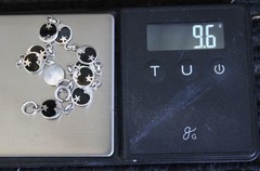 Vintage Sterling Silver 925 Celestial Bracelet Stars Moon Black Enamel