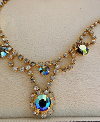 Vintage Aurora Borealis Demi Parure In Original Box Styled By Carmen
