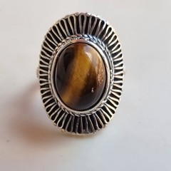 Ancient Vintage Victorian Ring Sterling Silver 925 Tiger’s eye Stone – Size 9.5