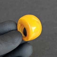 Vintage Chunky Egg Yolk Butterscotch Yellow Lucite Resin Dome Ring Size 5