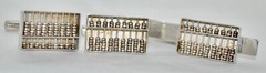 Vintage 1950’s Japanese Sterling Abacus Bullet Back Cufflinks & Matching Tie Bar