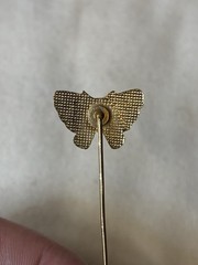 Vintage Cloisonne Enamel Butterfly Stickpin Stick Pin Hat Gold Tone
