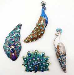 Peacock – Japanese cloisonné enamel Pin Brooch Made-to-order NEW