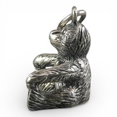Sterling Silver Teddy Bear Charm for Bracelet Arms Down Vintage Small Pendant