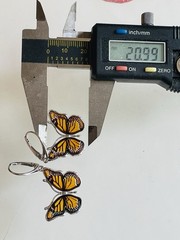 Amber Butterfly Genuine Baltic Earrings Vintage Butterscotch Sterling Silver