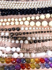 Vintage Multi-Strand Beaded Costume Jewelry Necklace Lot In Various Colors Style