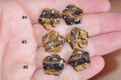 VINTAGE TIGERS EYE FLOWER JACKETS FOR EARRINGS USE WITH ANY STUDS