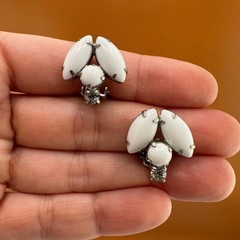 Vintage Rhinestone Earrings Lot Art Deco Style Dangle Climber Some Signed