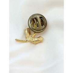 Vintage Lapel Pin Gold Tone Rose Rhinestone Leaves Garden Party Botanical
