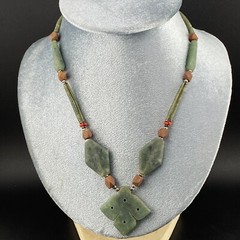 Beautifully Designed With Elegance And Fine Art Work Afghan Jade Unique Necklace