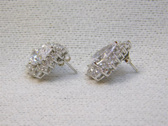 Gorgeous JTV Pear Shape Earrings Cubic Zirconia Stud W 925 7/8 in.