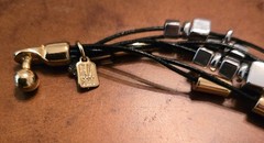 Vintage Signed RLM Soho Studio Multi Black Leather Strand Silver/Gold Bracelet