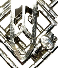 VTG Rhinestone Sllver Clip For Bonwilteller 1 3/4″ x 2 3/4″ Signed