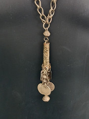 Vintage Tribal Ottoman Coin Necklace Ethnic Boho Statement Lariat Long Fringe