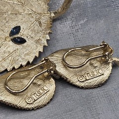 Vintage mid-century BSK leaf demi-parure matching set