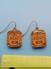 Maximal Art John Wind Earrings Best Mom Vintage Goldtone