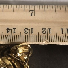 Vintage Monet Clip On Earrings Goldtone Dangle Drap link Costume Jewlery