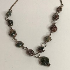 Vintage Bloodstone Necklace & Matching Earrings