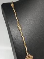 1970 NAPIER 36 in Gold Tone Metal Seed Beads Stations Necklace