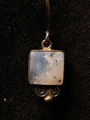 Antique Sterling Gemstone Square Earrings .5 Inches