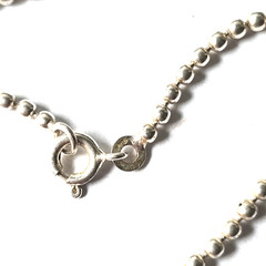Vintage Sterling Silver 2.5 mm Beaded Chain Necklace 18″L 7.8 g