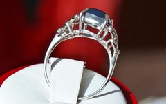 10k white gold ring 2.5ct natural blue star diffused sapphire sz 9 antique 3.4gr