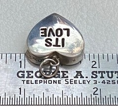 Vintage Sterling Silver Candy Heart Charm/Pendant IT’S LOVE