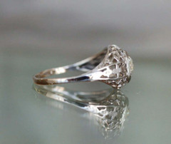 0.66Ct White Round Solitaire Vintage Engagement Wedding Ring 925 Sterling Silver