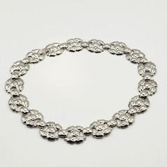 Professional Career Silver Tone Flat Link Chunky Wide Style Necklace 18 Inch