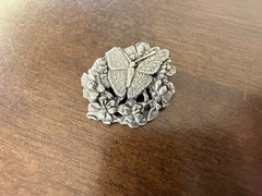 Vintage Birds & BloomsLimited Edition Pewter Brooch Pins Butterfly Birdhouse Set