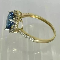2.20Ct Heart Cut Lab Created Sapphire & Diamond Anniversary 14k Gold Finish Ring