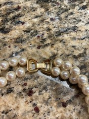 NAPIER Signed 2-Strand Pearl Gold Plated GORGEOUS Collar 1986 Statement Necklace