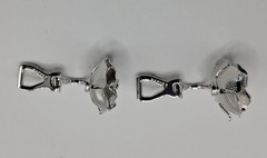 Vintage Napier Rose Earrings Silver Tone 1/2″ Floral Button Style