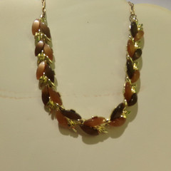 VINTAGE THERMOSET LUCITE LEAF NECKLACE & BRACELET (NEEDS CLASP)
