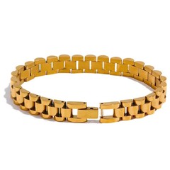 Vintage Gold Plated Stainless Steel Chain Bracelet Waterproof