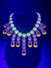 Early Vintage Hattie Carnegie Dramatic Rhinestone Necklace Irradiated HC Mark
