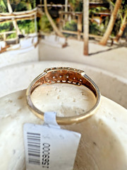 Ladies ESTATE 10k Yellow Gold NATURAL Diamond Double Row Ring band