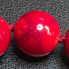 Graduated Natural Dyed Coral w Sterling Beaded Necklace