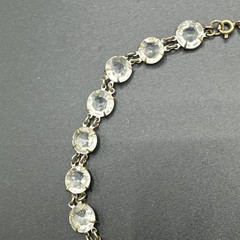 Rivière Clear Czech Glass Necklace Brass Choker Art Deco 14.5” Faceted Open Back