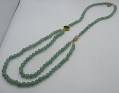 VTG Chinese Jade Celadon Beaded Necklace 24″-26″