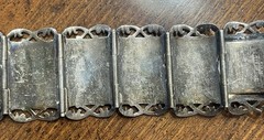 Vintage Siam Niello Sterling Silver Panel Bracelet Thailand 42 Grams