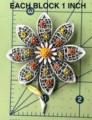 1960s Vintage signed ART retro DAISY Flower Brooch~Flower PIN~Arthur Pepper