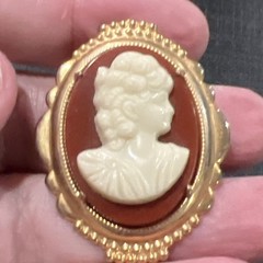 Vintage Cameo Brooch 1.5 In