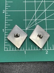 Vintage 1.3” Beige Enameled Metal Diamond Shaped Earrings
