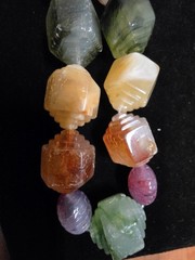 Vintage Plastic Beads Stone Like Necklace Rainbow Lucite Resin Color