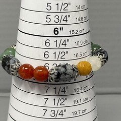 Stone Bead Bracelet Multi Color Assorted Gemstone Stretch Healing Chakra 7″
